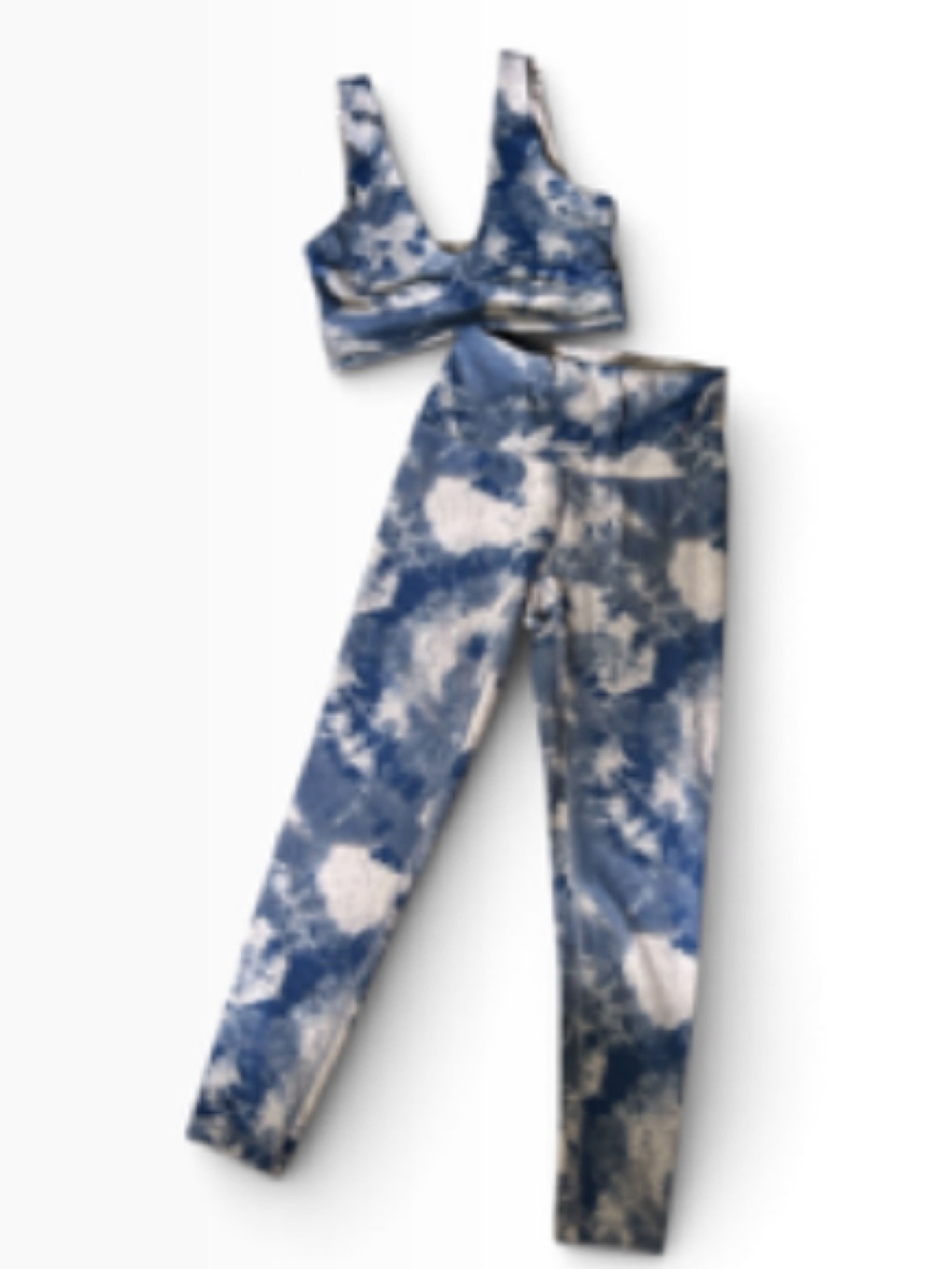 LacosteBlue Tie-Dye High-Waist Leggings
